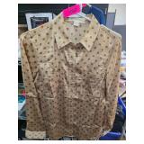 Michael Kors Button-Up Blouse with Gold Pattern, W