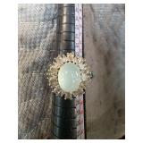Jade Ring with Silver Band