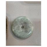 Round Pale Green Jade Bi Disc with Central Hole