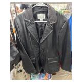 Worthington Genuine Lambskin Black Leather Blazer