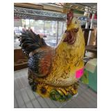 Colorful Ceramic Rooster Figurine with Sunflower B