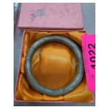 Green Jade Bangle Bracelet with Presentation Box