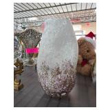 Handcrafted Glass Vase Featuring Textural White an