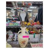 Ceramic Table Lamp with Floral Design and Ornate M