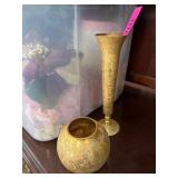 Ransgil Crystal Gold-Plated Decorative Vase Set