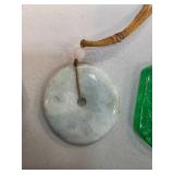 Circular Jade Pendant with Central Hole and Cord A