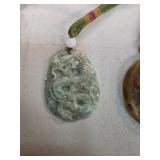 Carved Jade Pendant With Dragon Design