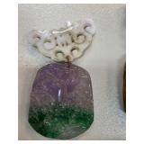 Jade Pendant with Lavender and Green Hues Featurin