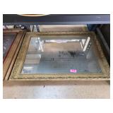 Large Ornate Rectangular Mirror with Gilded Frame