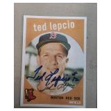Ted Lepcio Autographed Boston Red Sox Baseball Pho