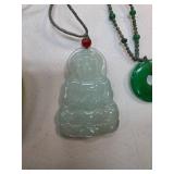 Jade Pendant Featuring Buddha Motif with Corded Ne