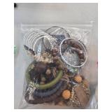 Bag of Beaded and Wooden Fashion Bracelets