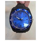 Caravelle New York Blue Dial Wristwatch with Black