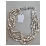 Multi-Strand Freshwater Pearl Necklace with Decora