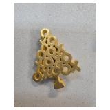 Gold-Tone Brooch in Abstract Tree Shape, Marked LI