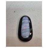 Polished Opal Triplet Cabochon with Black Onyx Bas