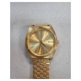 Gold-Tone Nixon Time Teller Watch with Metal Brace