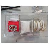 Gold-Tone GG Brooch and Gold-Tone Bracelets with C