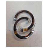 Ralph Lauren Tortoiseshell and Silver-Tone Hoop Ea