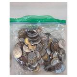 Bag of Mixed World Coins in Plastic Zip Bag