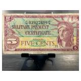 Series 591 Five Cents U.S. Military Payment Certif