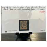 US #64 Washington Pink Stamp with Cancelling Mark,