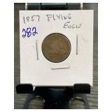 1857 Flying Eagle Cent in Cardboard Flip