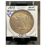 1923 Peace Silver Dollar Mint Error MS62/63