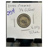1944 Curacao 1/4 Gulden Silver Coin