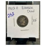 1903-O Barber Dime in XF Condition