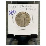 1925 Standing Liberty Quarter in Cardboard Flip