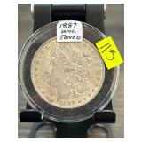 1887 Morgan Silver Dollar Coin " Uncirculated wi