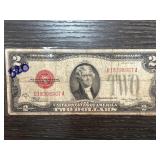 1928 U.S. Two Dollar Red Seal Note with Handwritte