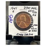 1941-S Lincoln Wheat Cent DDO-002 Rare Doubled Die