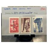 Saar 1955 Commemorative Stamp Set with Catalog No.