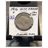 1916 Buffalo Nickel with S Mint Mark and Obverse D