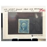 United States 1862 10c Revenue Stamp in Protective