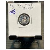 1g .999 Fine Silver Round with Detailed Design