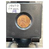 1947-D Lincoln Wheat Penny in Brilliant Uncirculat