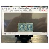 U.S. #447 5-Cent Washington Dark Blue Coil Pair Mi