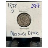 1928-D Mercury Dime in Flip Holder