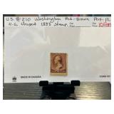 US #210 Washington Stamp, Red-Brown, Perf. 12, Unu