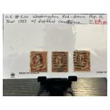 US #210 Washington Red-Brown Perforated Stamps fro