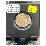 1937-D Buffalo Nickel with Rotated Die Mint Error