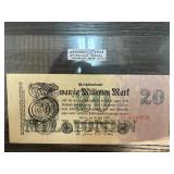 Germany 1923 20 Million Mark Inflation Banknote