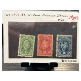U.S. 1917-1933 High-Value Revenue Stamps " $1, $