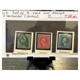 3 U.S. Used Coil Stamps Featuring Washington