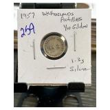 1957 Netherlands Antilles 1/10 Gulden Silver Coin