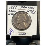1955-D/D/D Jefferson Nickel RPM-001 in 64/65 Grade