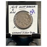 1919-S Buffalo Nickel with Mint Error and Strong C